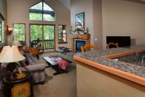 The interior view of a Vail summer vacation home.