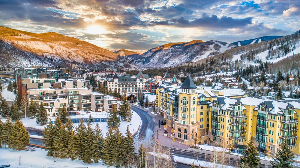 Aerial view of Beaver Creek village: the top thing to do in beaver creek colorado