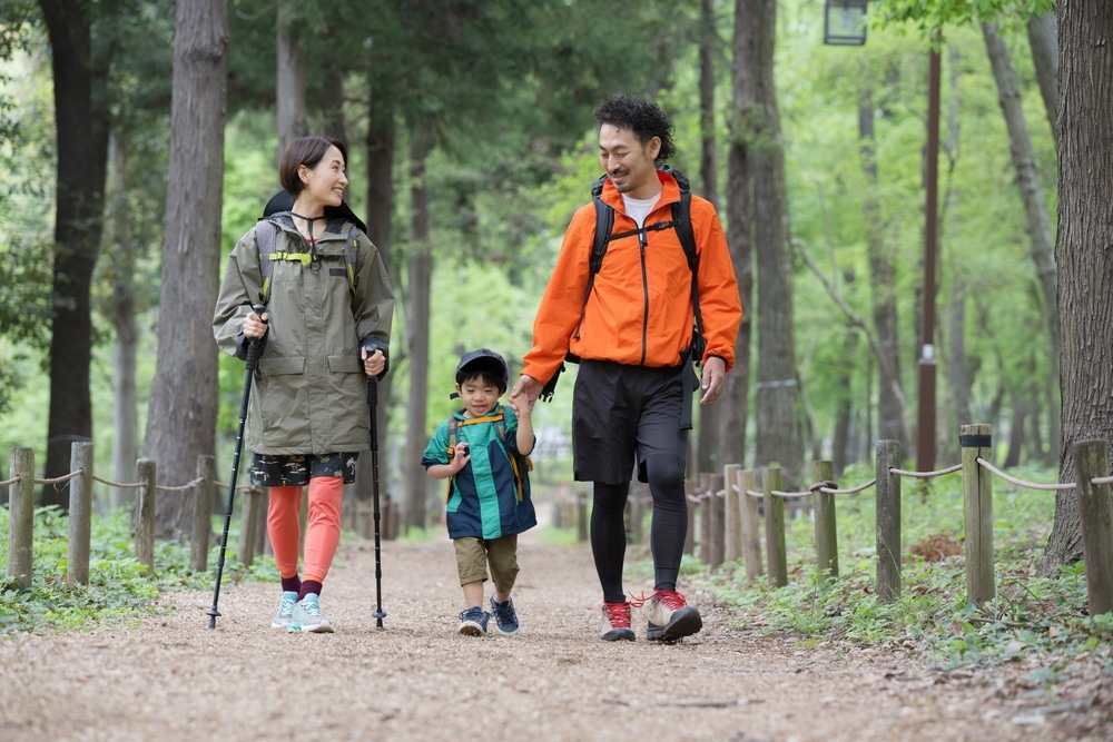 family hiking with kids during Vail summertime