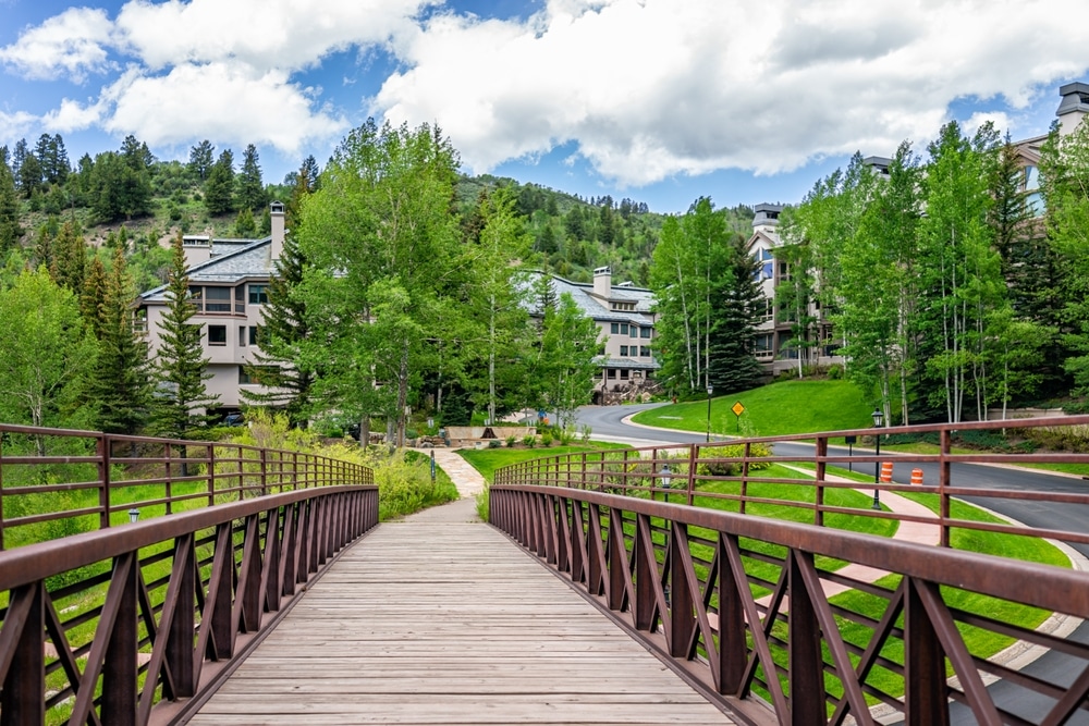 Bridge walking path at Beaver Creek Village in Colorado